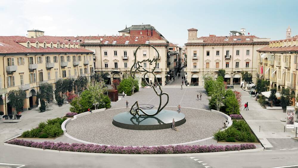 scultura dell’artista Valerio Berruti per la nuova piazza Michele Ferrero